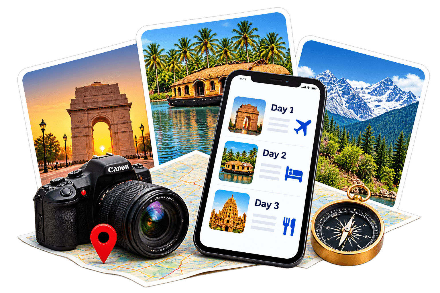 Day-by-day itinerary view
